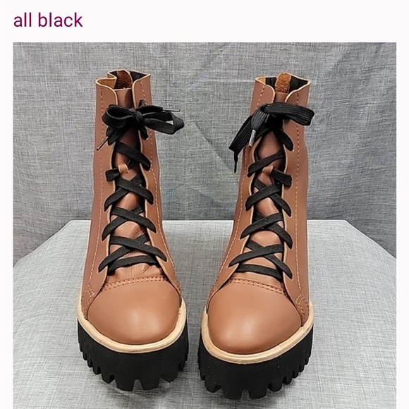 All Black Shoes - All Black Tread Boots 1990217 sz 37.5 EU or Sz 7 US